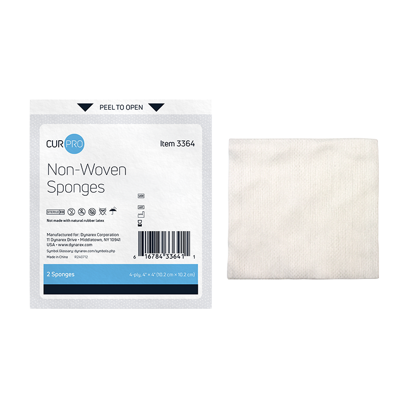Non-Woven Sponge - Sterile 2's, 4" x 4" 4 Ply - 2 pcs per pouch/25 pouches per Box/24 Trays per Case