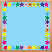 Border - 12 Strips Ea. 3"x36" - Happy Multicolor Stars Die-Cut