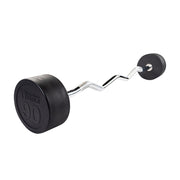 Rubber Coated Fixed Curl Barbell, 90Lb