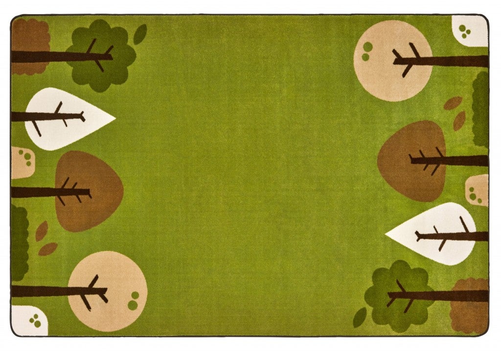 KIDSoft Tranquil Trees Decorative Rug Green - 7ft 6in x 12ft - Rectangle - Green