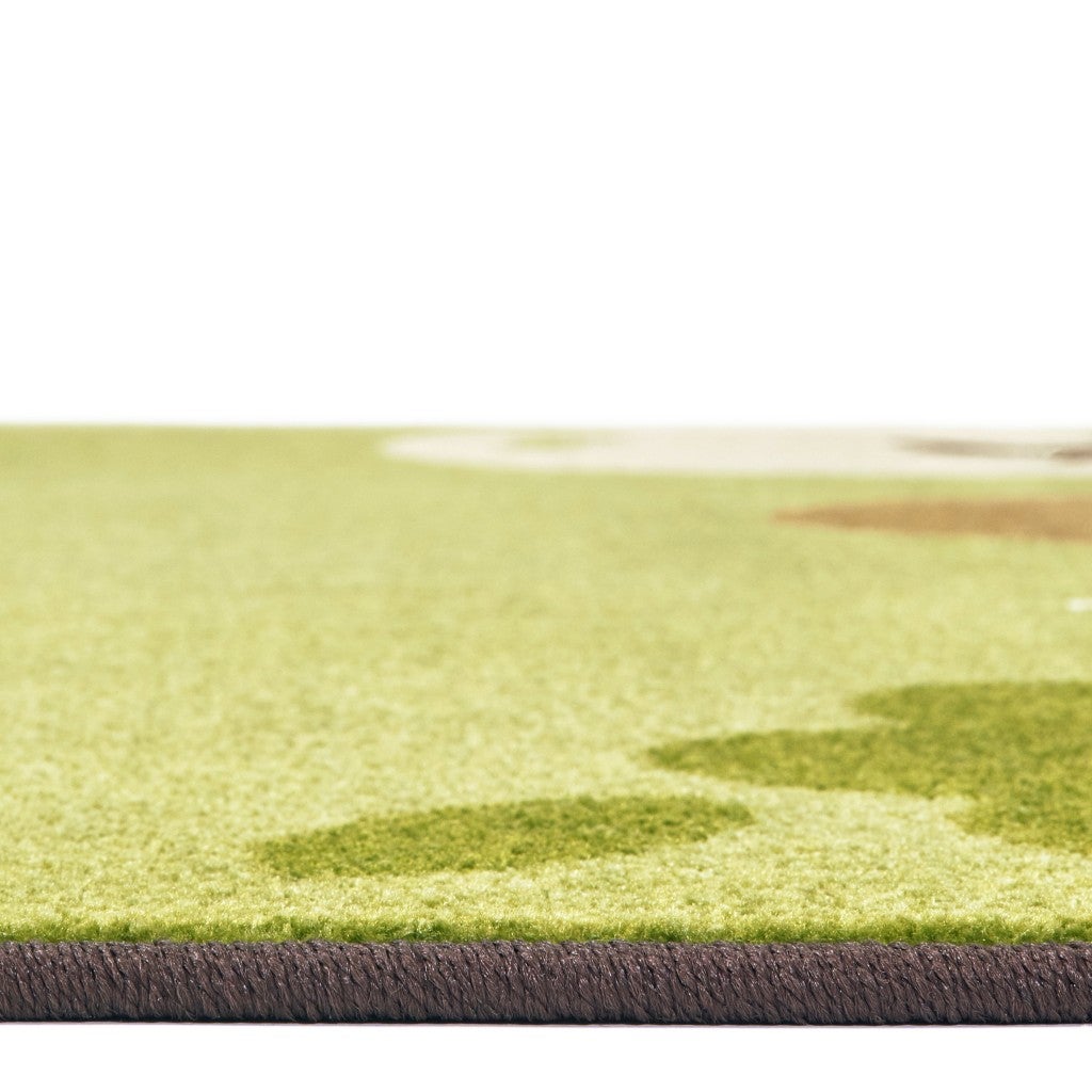 KIDSoft Tranquil Trees Decorative Rug Green  - 4ft x 6ft - Rectangle - Green