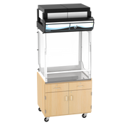 Large Mobile Fume Hood Cabinet W/Fume Hood,Light Hardwood