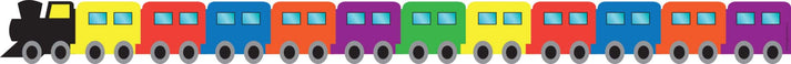 Border - 12 Strips Ea. 3"x36" - Trains Die-Cut
