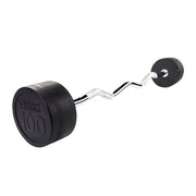Rubber Coated Fixed Curl Barbell, 100Lb