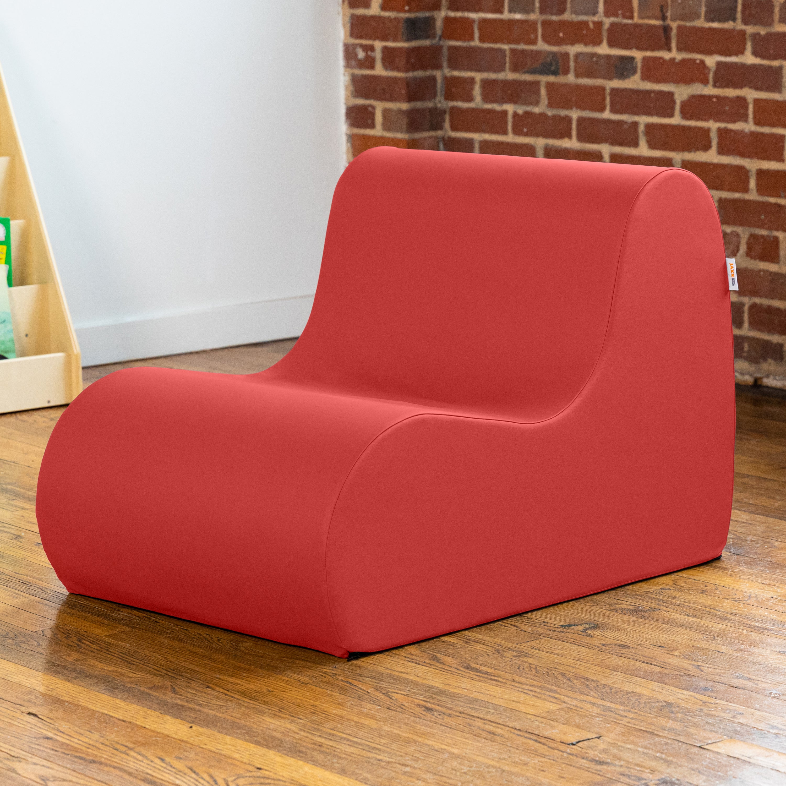 Jaxx Midtown Medium Classroom Soft Foam Chair - Premium Vinyl Cover - Red