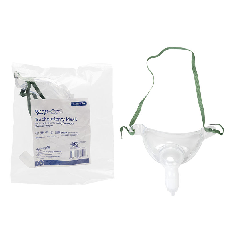Tracheostomy Mask with Swivel Tubing Connector 5.4mm Adaptor, Adult, 50 Quantity per Case