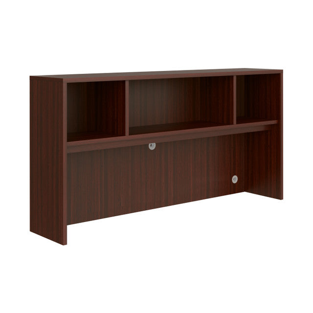 OfficeSource Laminate Open Hutch - 71"W - Mahogany