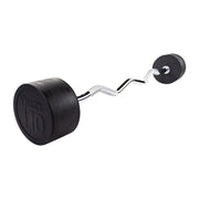Rubber Coated Fixed Curl Barbell, 110Lb