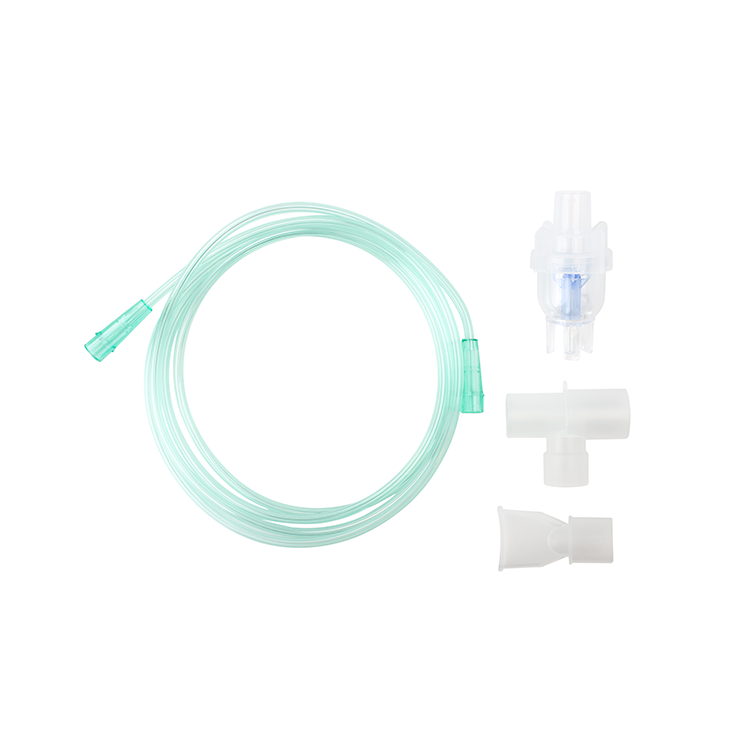Small Volume Nebulizer 6cc Cup with 7' (2.1m) Tubing and T-Piece/Mouthpiece, Standard Connector, 50 Quantity per Case