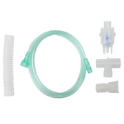Small Volume Nebulizer 6cc Cup with 7' (2.1m) Tubing and T-Piece/Mouthpiece/6" Flex Tube, Universal Connector, 50 Quantity per Case
