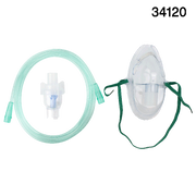 Small Volume Nebulizer Cup 6cc with Aerosol Elongated Mask and 7' (2.1m) Tubing, Standard Connector, Adult, 50 Quantity per Case