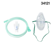 Small Volume Nebulizer Cup 6cc with Aerosol Elongated Mask and 7' (2.1m) Tubing, Universal Connector, Adult, 50 Quantity per Case