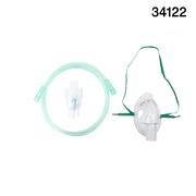 Small Volume Nebulizer Cup 6cc with Aerosol Elongated Mask and 7' (2.1m) Tubing, Standard Connector, Pediatric, 50 Quantity per Case