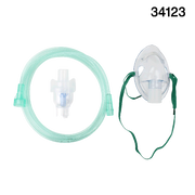 Small Volume Nebulizer Cup 6cc with Aerosol Elongated Mask and 7' (2.1m) Tubing, Universal Connector, Pediatric, 50 Quantity per Case