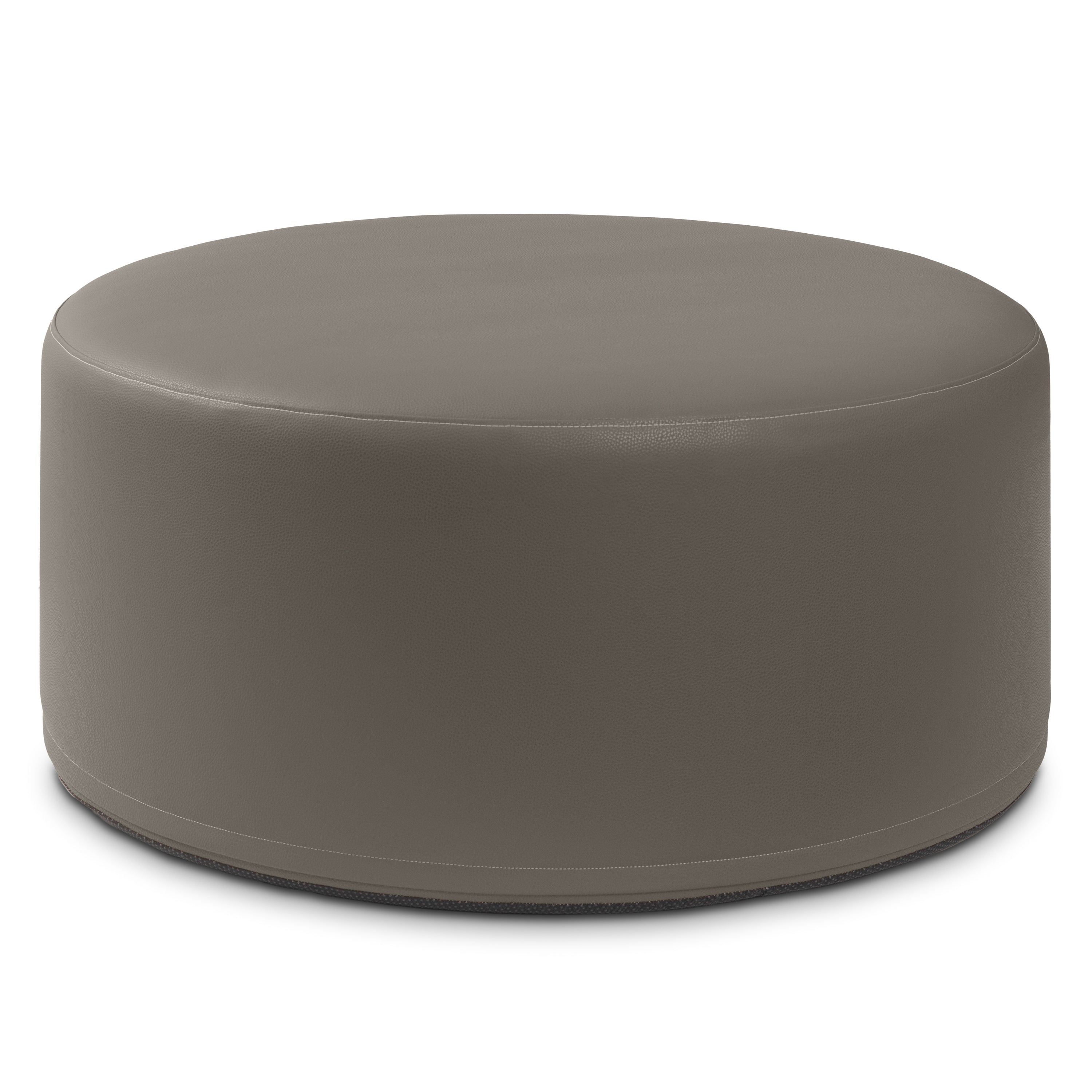 Jaxx Candler Round Couch Ottoman – Oversized Giant Coffee Table Ottoman - Versatile Firm Foam Construction - Kid Safe with Removable Cover, 36”, Premium Faux Leather, Gunmetal