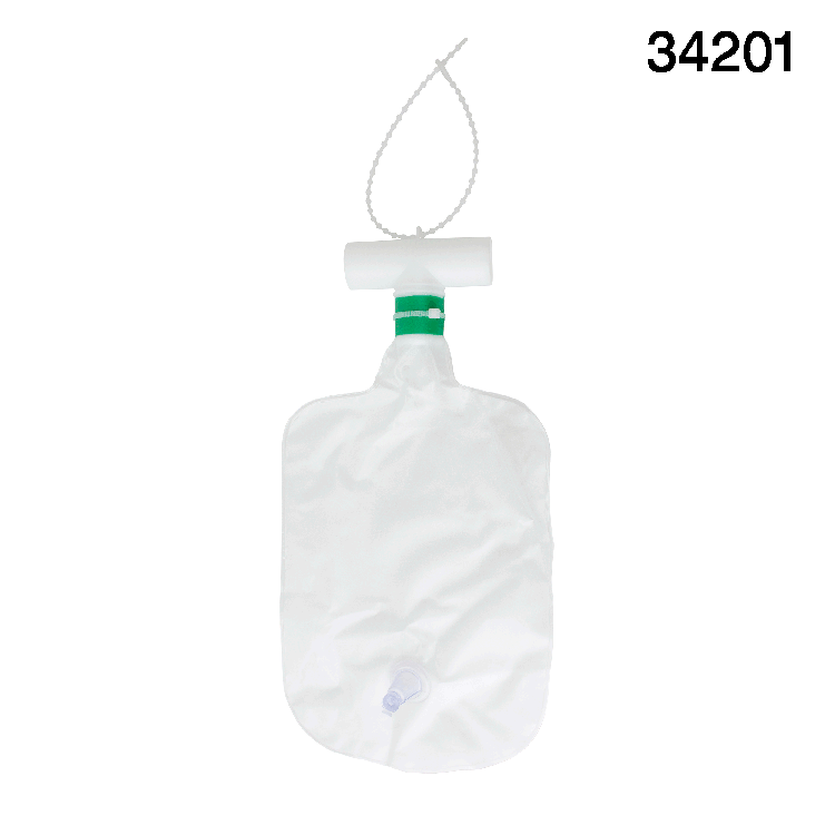Aerosol Drainage Bag with T-Adaptor, 750mL, 50 Quantity per Case