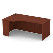 OfficeSource Laminate Left Desk Shell with Corner Extension - 71" X30" - Cherry