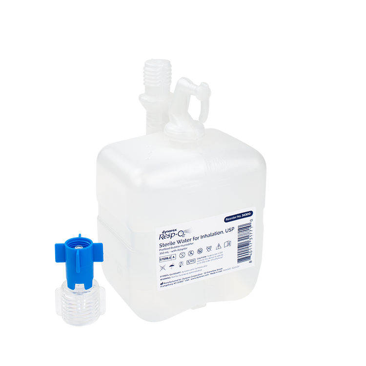 Sterile Water for Inhalation, USP, Prefilled Bubble Humidifier with Adaptor, 350mL, 20 Quantity per Case