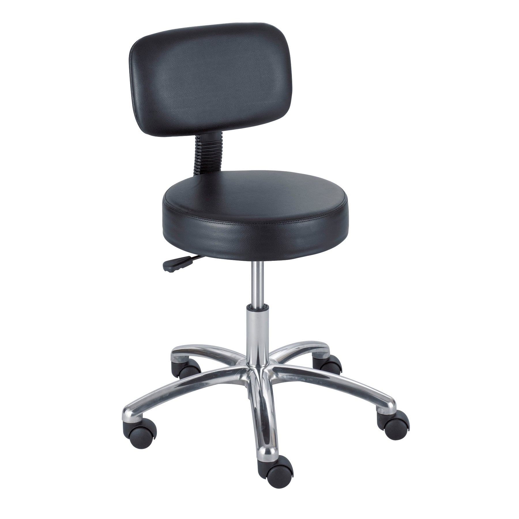 Stool Lab Pneu Back Vnl Blk