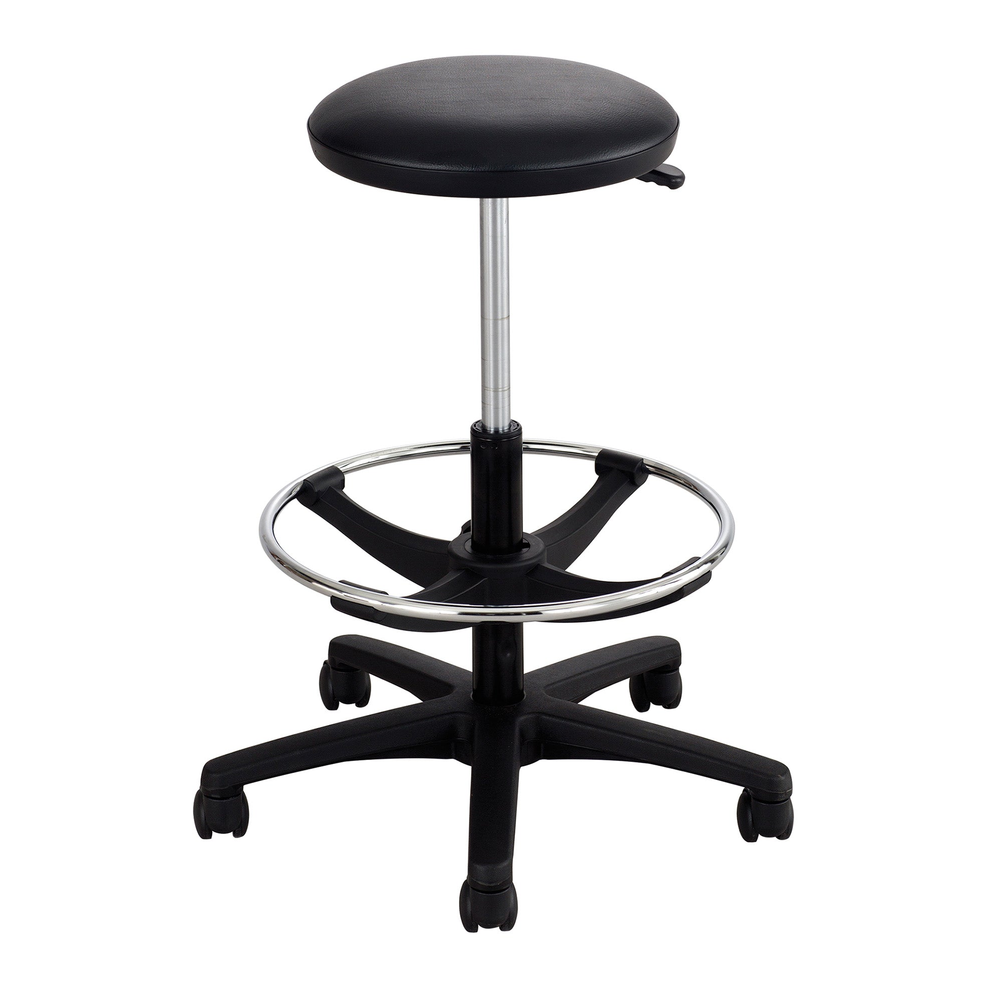 Stool Lab Ext Hgt Vnl Blk