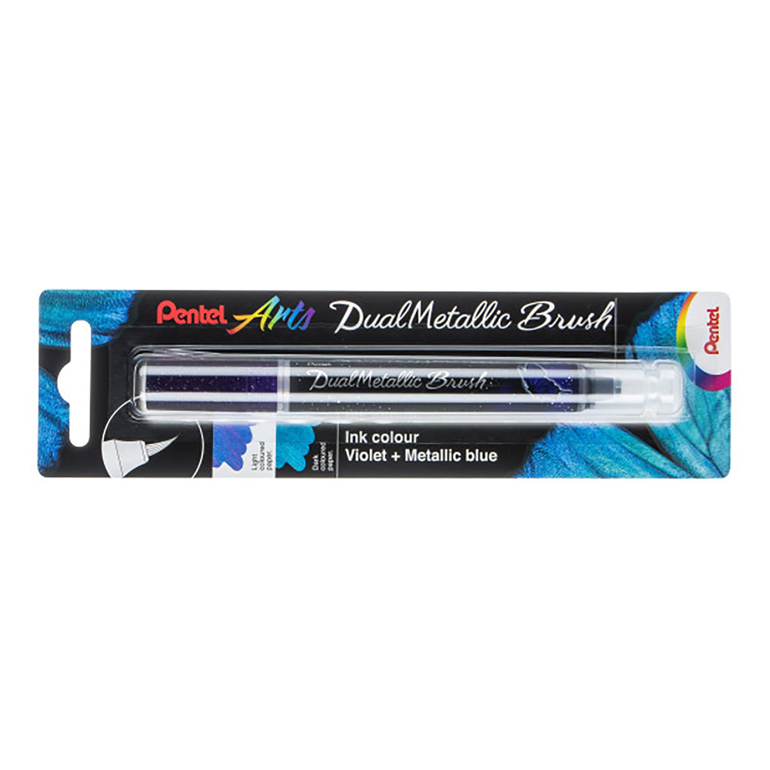 DualMetallic Brush, Violet/Metallic Blue Ink
