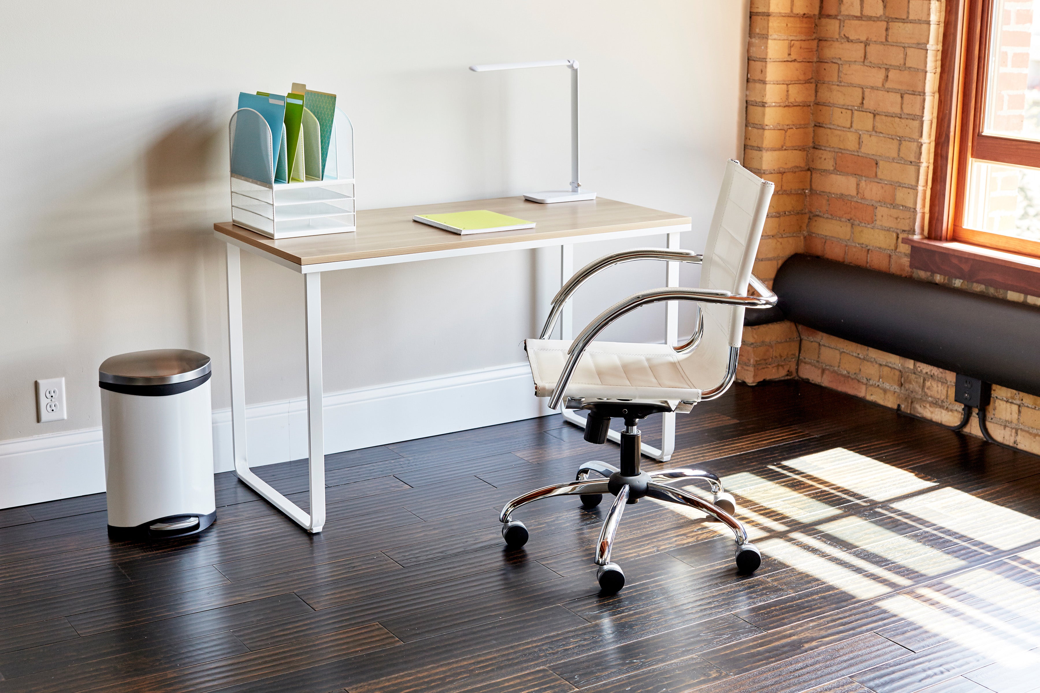 Steel Workstation - Bch Wht