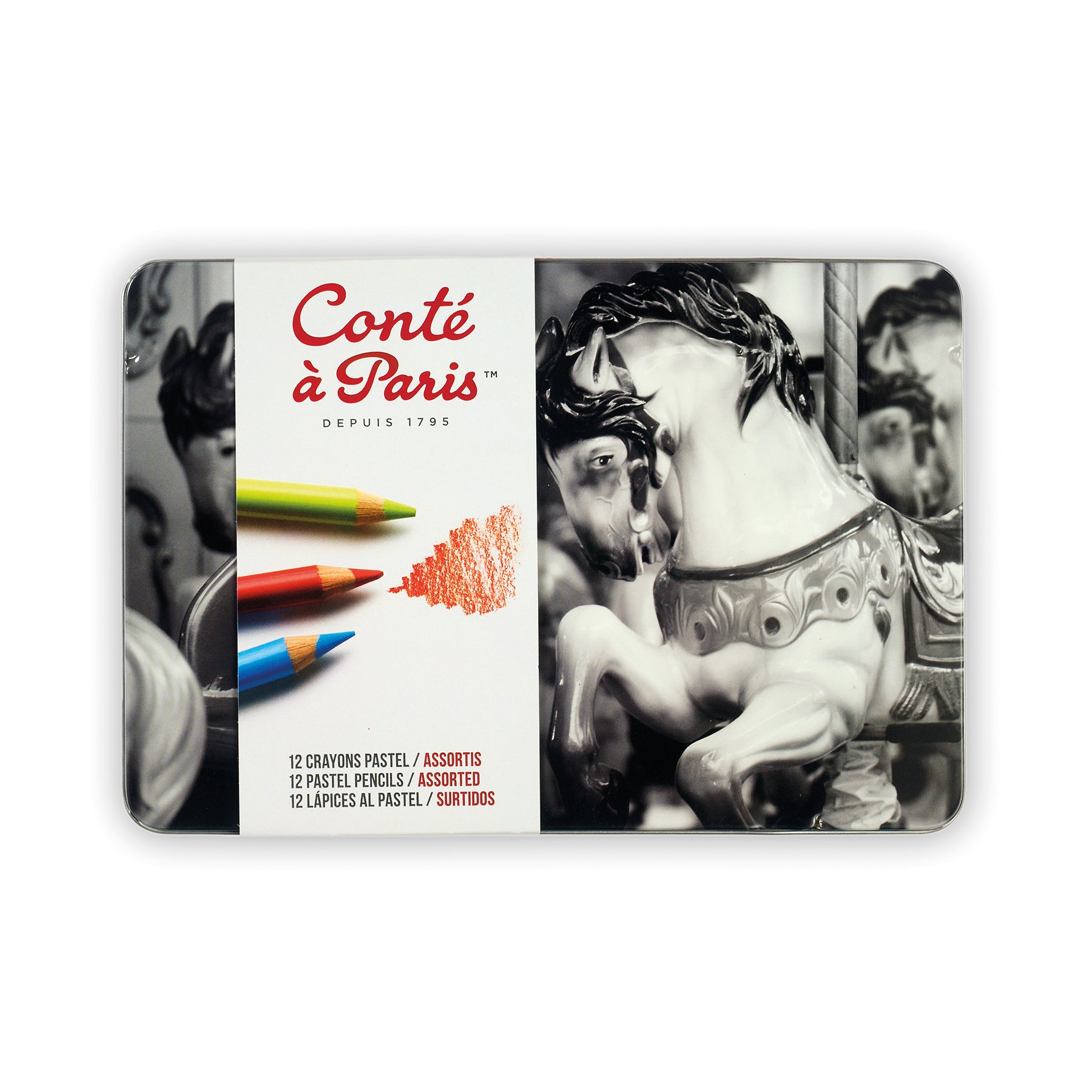 Pastel Pencils, Assorted Tin, Set of 12