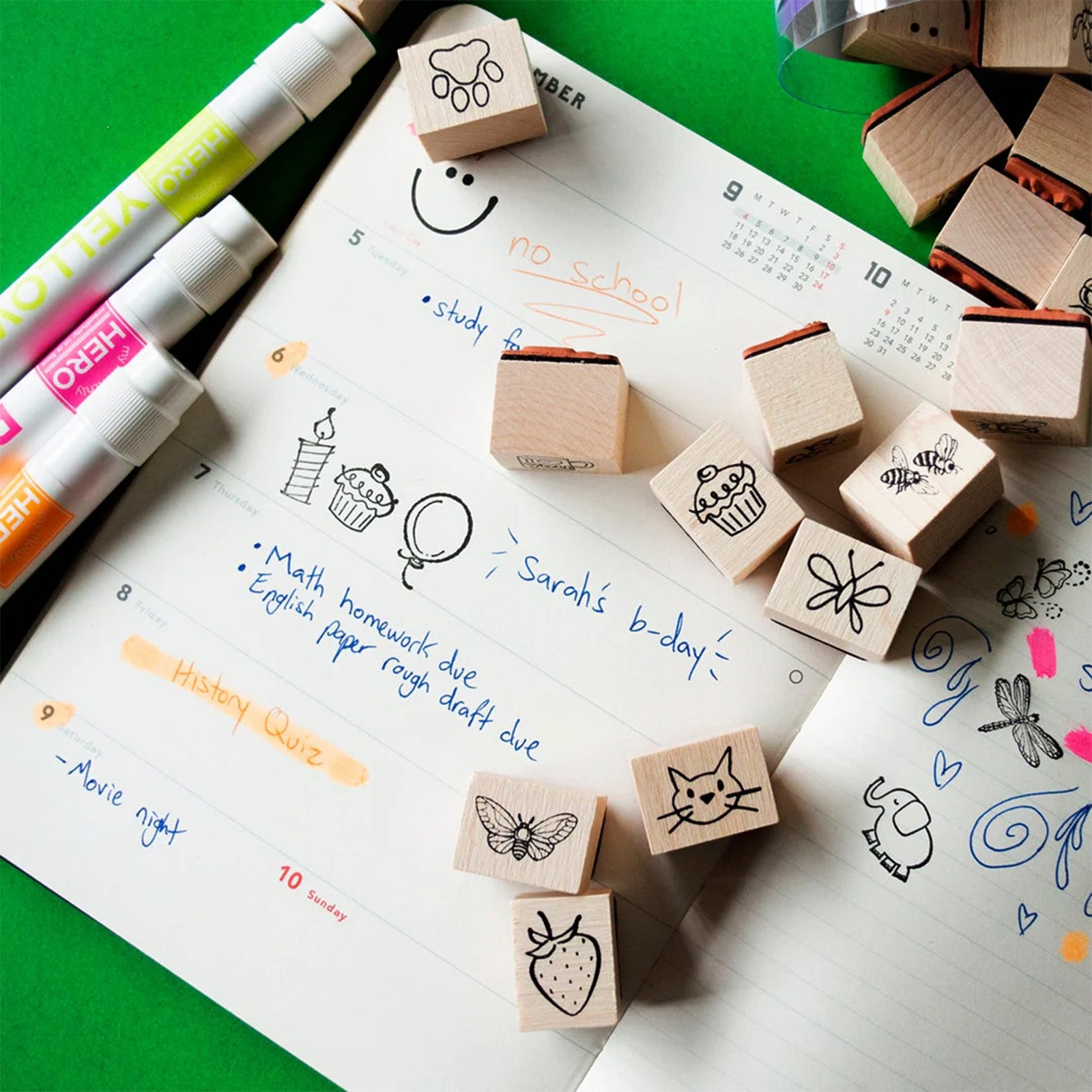 Ink 'n' Stamp Fun Stuff Stamps, Set of 18