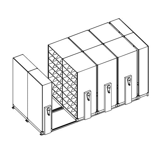 Mobile Lite Typical 15' x 7'; Letter End Tab Filing, 7-Tier, Locking System, 4,854 LFI