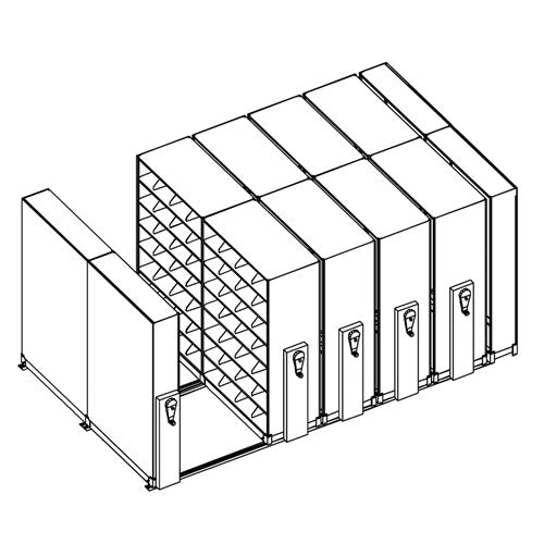 Mobile Lite Typical 15' x 9'; Letter End Tab Filing, 7-Tier, Locking System, 6,527 LFI