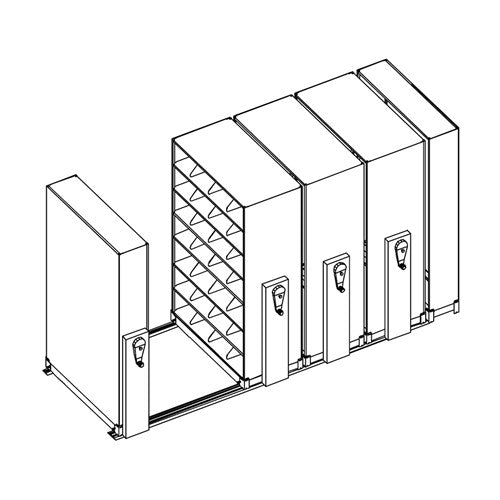 Mobile Lite Typical 12' x 5'; Letter End Tab Filing, 7-Tier, Locking System, 2,611 LFI