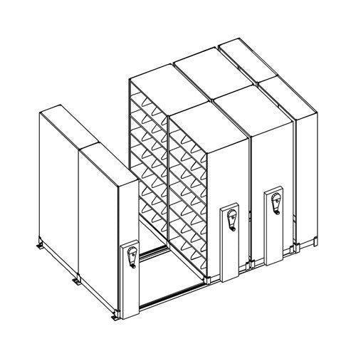 Mobile Lite Typical 10' x 7'; Letter End Tab Filing, 7-Tier, Locking System, 2,912 LFI
