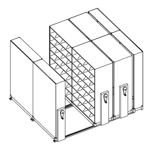 Mobile Lite Typical 10' x 9'; Letter End Tab Filing, 7-Tier, Locking System, 3,916 LFI