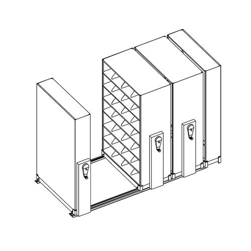 Mobile Lite Typical 10' x 5'; Letter End Tab Filing, 7-Tier, Locking System, 1,958 LFI