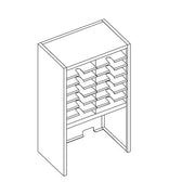 Mailflow Systems Sorter, Closed Back w/ 17" Elevation; 14 Sorting Pockets 15”D without Plexi Doors