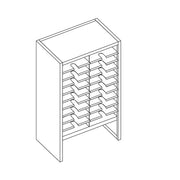 Mailflow Systems Sorter, Closed Back w/ 8" Elevation; 20 Sorting Pockets 15”D without Plexi Doors