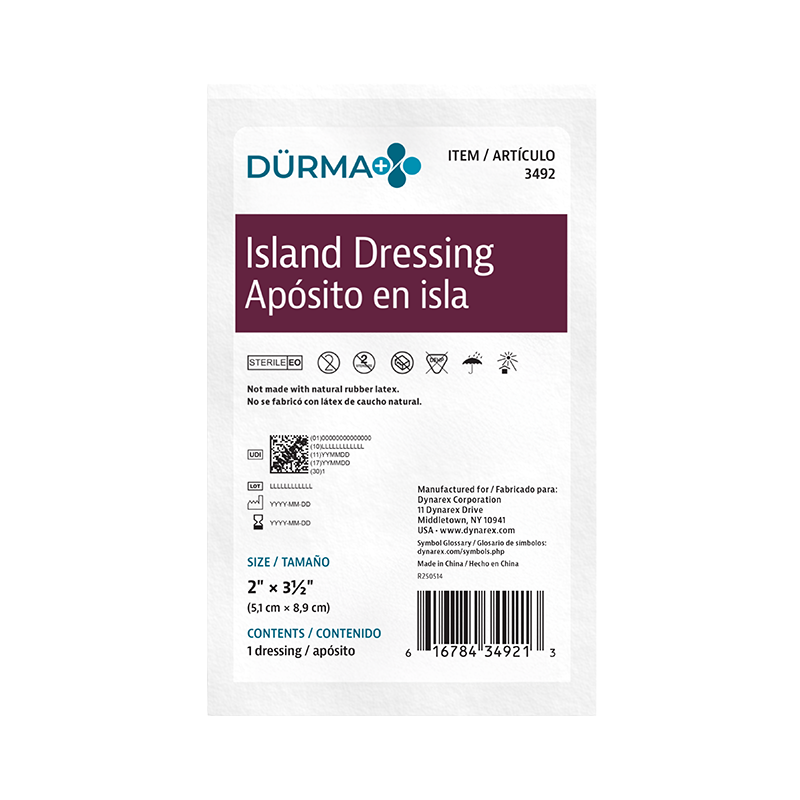 Island Dressing Sterile (Individually Bagged), 2" x 3.5" - 50 pcs per Box/6 Boxes per Case