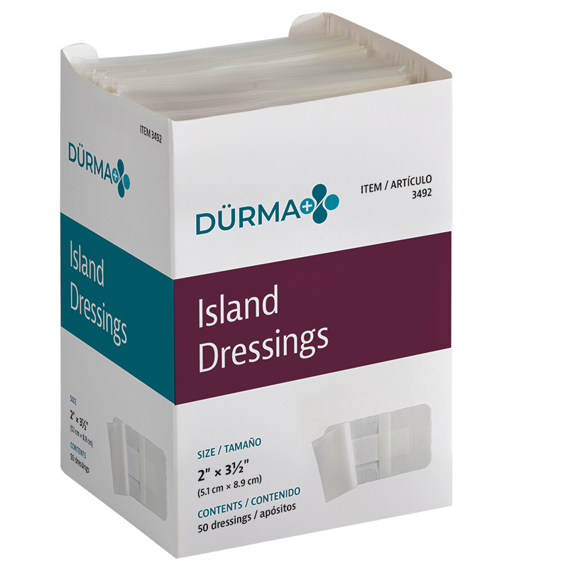 Island Dressing Sterile (Individually Bagged), 2" x 3.5" - 50 pcs per Box/6 Boxes per Case