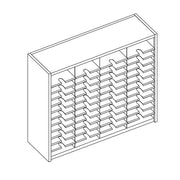 Mailflow Systems Sorter, Closed Back; 48 Sorting Pockets 15”D without Plexi Doors