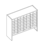 Mailflow Systems Sorter, Closed Back w/ 8" Elevation; 40 Sorting Pockets 15”D without Plexi Doors