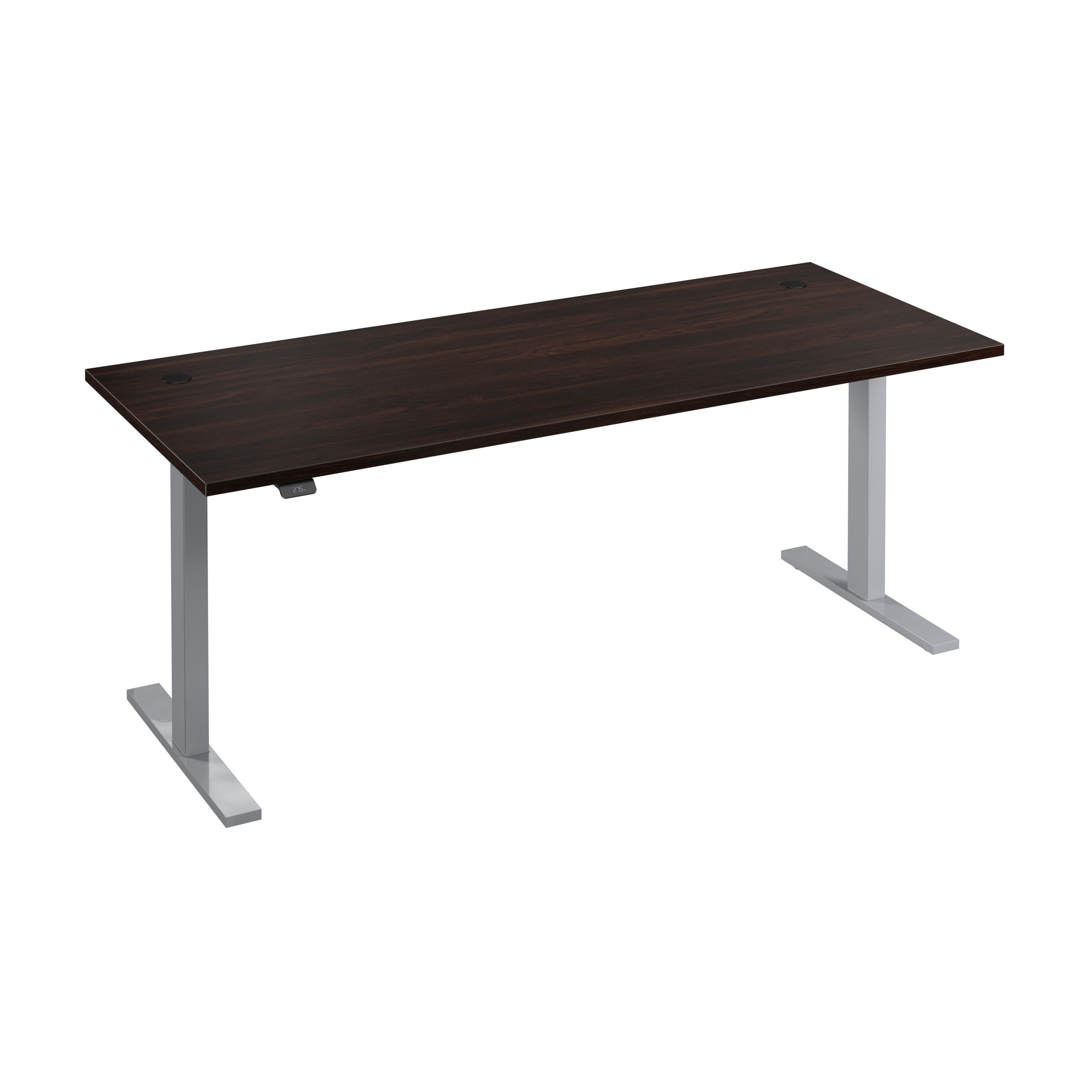 Bush Business Furniture Move 60 Series 72W x 30D Electric Height Adjustable Standing Desk in Black Walnut with Metallic Gray Base - 71.02" Width x 29.37" Depth x 47.69" Height
