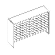Mailflow Systems Sorter, Closed Back w/ 8" Elevation; 50 Sorting Pockets 15”D without Plexi Doors