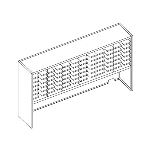 Mailflow Systems Sorter, Closed Back w/ 17" Elevation; 42 Sorting Pockets 15”D without Plexi Doors