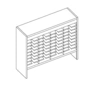 Mailflow Systems Sorter, Open Back w/ 8" Elevation; 36 Sorting Pockets 15”D without Plexi Doors
