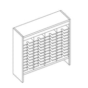 Mailflow Systems Sorter, Open Back w/ 7" Elevation; 44 Sorting Pockets 15”D without Plexi Doors