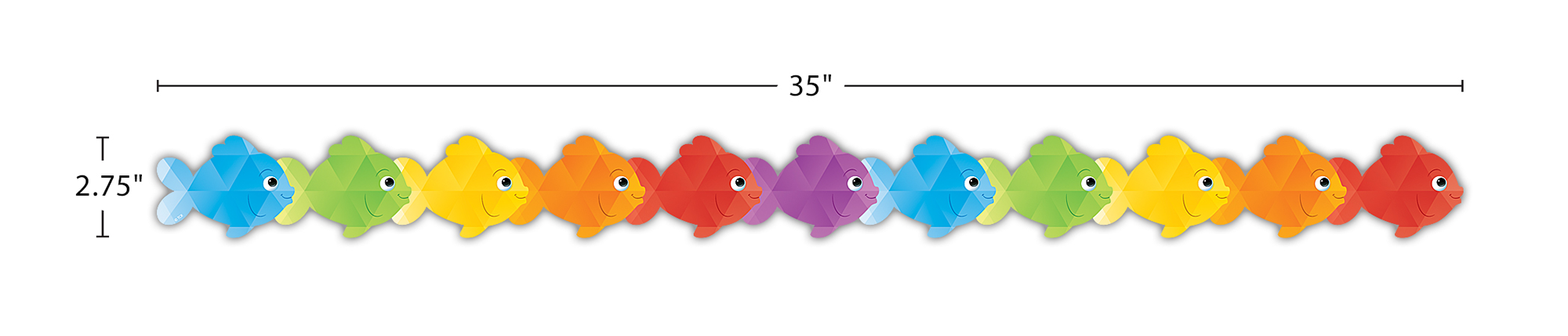 Colorful Fish Die-Cut Border Trim