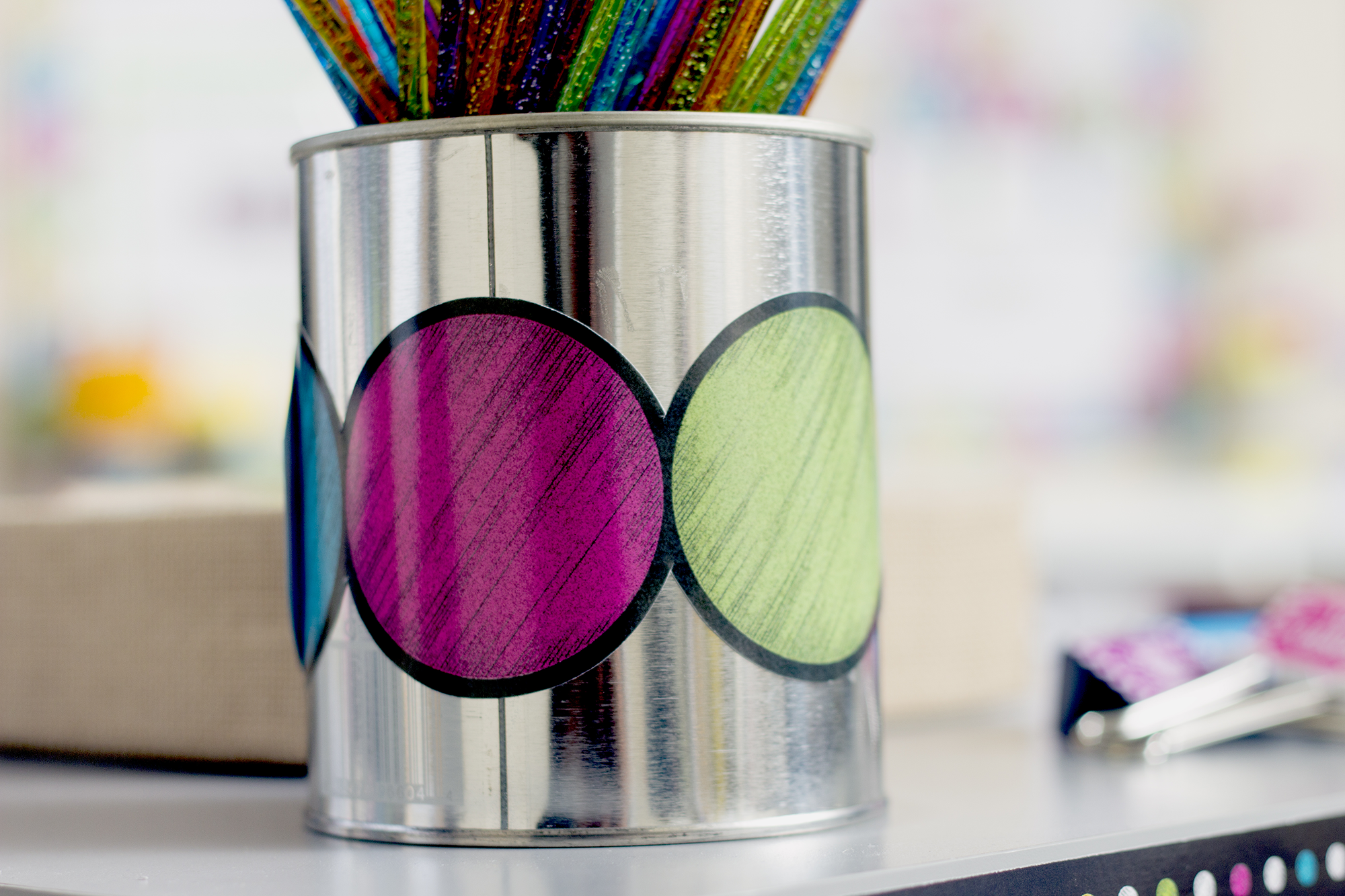 Chalkboard Brights Circles Die-Cut Border Trim
