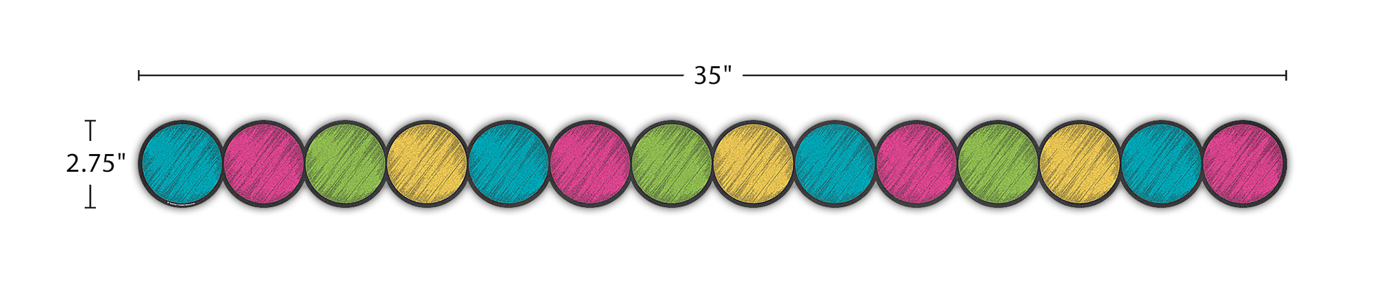 Chalkboard Brights Circles Die-Cut Border Trim