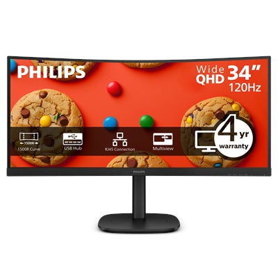 Philips 34B2U3600C 34&amp;quot; Class UW-QHD Curved Screen LED Monitor - 21:9