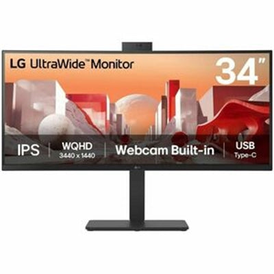 LG 34BA85QE-B 34&amp;quot; Class Webcam UWQHD Curved Screen LED Monitor - 21:9 - Textured Black, Black